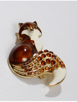 Брошь " Лисичка" коричневая