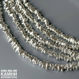 "Гематит" геметин камешки фри-форм 6-8 мм, цвет в ассортименте, цена за нить 19 см