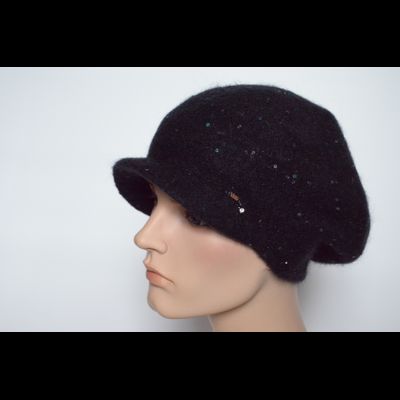 Кепка зимняя женская с пайетками Vizio Италия 6457 черная