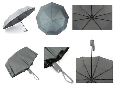 Зонт однотонный автоматический универсальный DINIYA, Цвет: Серый, Синий, Черный, Коричневый