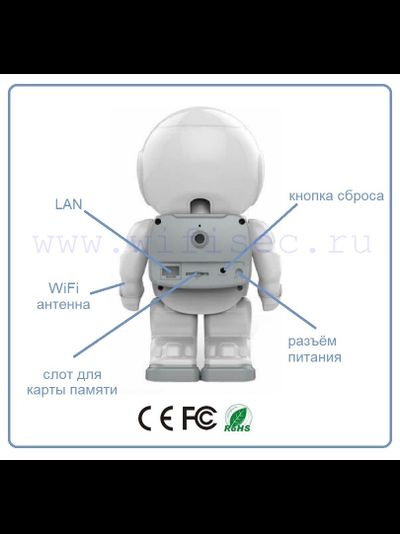 Видеоняня /WiFi-LAN охранная видеокамера моторизированная с DVR (robot), HD (163eye/Yoosee)