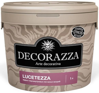 Decorazza Lucetazza Argento - краска с песком 1л - 5м2 базовый цвет LC 001