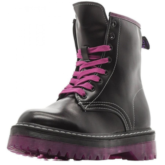 Dr. Martens 1490 Vetemens Black черные высокие с фиолетовым