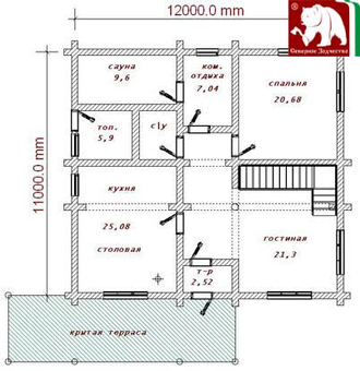 Проект 3-104, 240 м2, 11*12