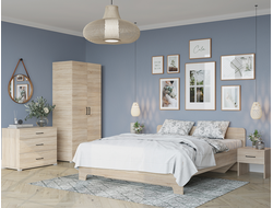 Кровать 2-сп Victor, белый/сонома