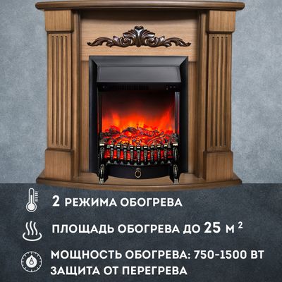 Электрокамин Колибри AO с очагом Fobos