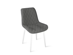 Стул OSCAR (ОСКАР) Белый муар/Велюр L002 серо-бежевый