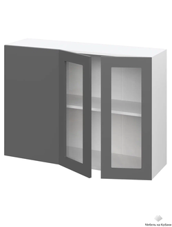 Кельн модульная кухня Шкаф верхний угловой со стеклом ШВУПС 1000