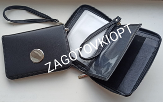 Клатч-портмоне 5в1 из эко кожи флотер в комплекте с линзой и ремешком