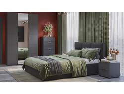 Композиция Спальни СТЕЛЛА Серый вулкан/Фон серый