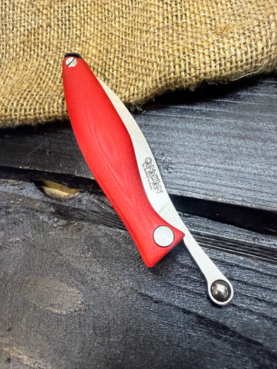 Фрикционный складной нож Канадец Малый сталь AUS10Со, рукоять G10 красный