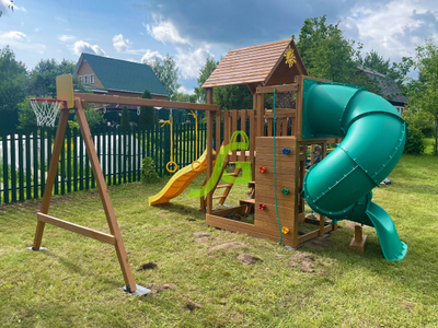 Детская площадка IgraGrad Крафт Pro 4 с трубой мод.2