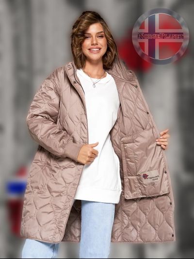 Демисезонная норвежская удлинённая парка бренда Fergo Norge FKC19-119-pearl