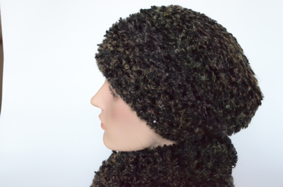 Модный женский комплект берет с шарфом Vizio Италия 6966 хаки