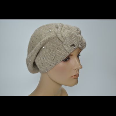 Берет Vizio SS 1338 BO бежевый с бантом