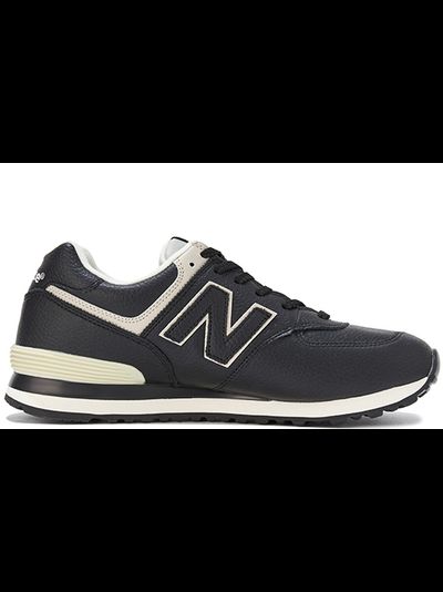 New Balance 574 Black White Leather