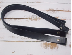 Ручки для сумки кожаные 60 см на винтах пара цвет черный