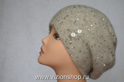 Берет зимний для женщин зима 2020 Vizio Визио Италия 6457 бежевый