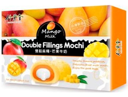 Японское рисовое пироженое моти Double Fillings Mochi "Манго с молоком" 180гр.