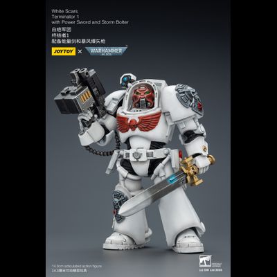 Терминатор Белых Шрамов (Warhammer 40K) - КОЛЛЕКЦИОННАЯ ФИГУРКА 1/18 White Scars Terminator with Power Sword and Storm Bolter (JT03189) - JOYTOY