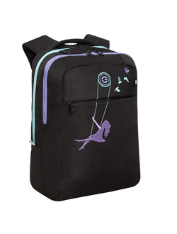 Рюкзак школьный GRIZZLY RD-344-2 черный сиреневый