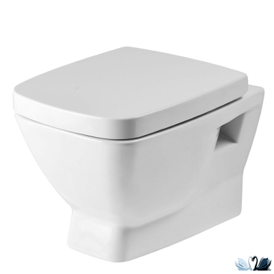 Комплект ПЭК Santek Нео 1.WH50.1.776. Инсталляция с кнопкой (черный, матовый) и подвесной унитаз с сиденьем микролифт