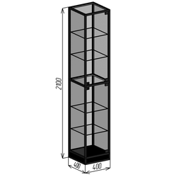 (TSV 13) Витрина островная стеклянная, разборная