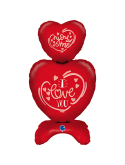 Шар 3D (38''/97 см) Фигура на подставке, Сердца