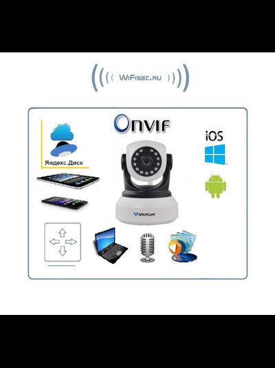 VStarcam. Видеоняня моторизированная WiFi/LAN видеокамера с DVR, HD (Я-диск)