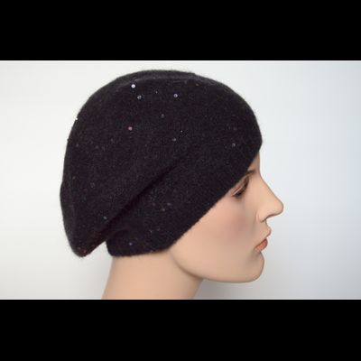 Черный одинарный берет вязаный Vizio Италия 6943 BO