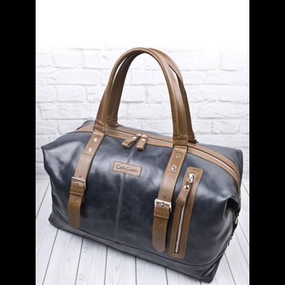 Кожаная дорожная сумка Campora Premium dark blue (арт. 
4019-54)