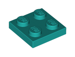 Plate 2 x 2, Dark Turquoise (3022 / 4121502 / 4170141 / 6249390)