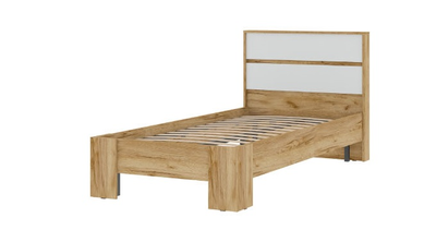 Спальня ХЕЛЕН - Кровать КР 01 Дуб Крафт золотой/Белый шагрень