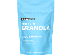 Гранола протеиновая "PROTEIN GRANOLA COCO & BANANA", 220г (R.A.W.LIFE)