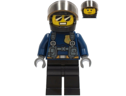 Police Officer - Duke DeTain, Black Helmet, Trans-Brown Visor, n/a (cty1257)