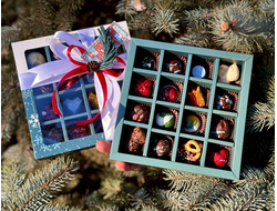 Корпусные конфеты ручной работы из бельгийского шоколада - 16 конфет - 1 набор