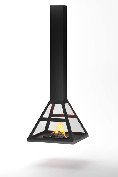 Подвесной камин из стекла и металла FLY