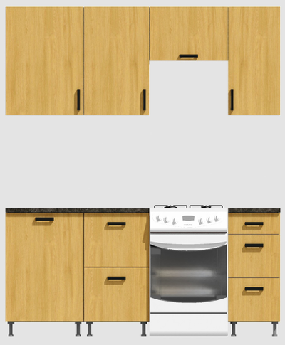 Кухня эконом 1,5 метра (600х500х400) Цвет: Дуб Сонома/Дуб Сонома