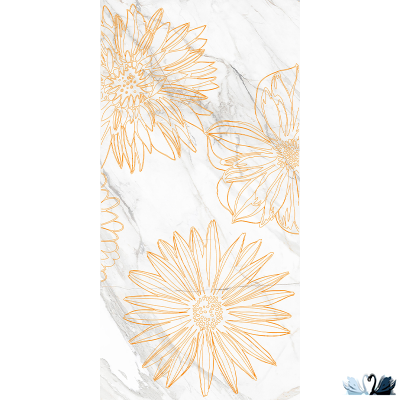 Плитка настенная Belani Briere Декор Flower с золотом 30 х 60 см Береза керамика