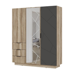 Даллас ШК 01 Шкаф 3-х дверный с зеркалом Стенд