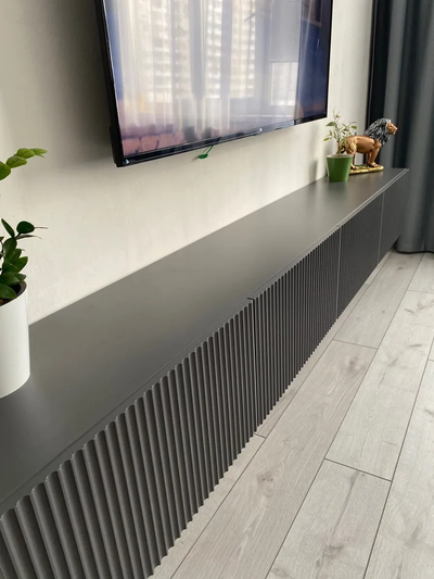 Инфинити тумба под ТВ подвесная  2400 мм Графит / мдф Эйфория QR-17