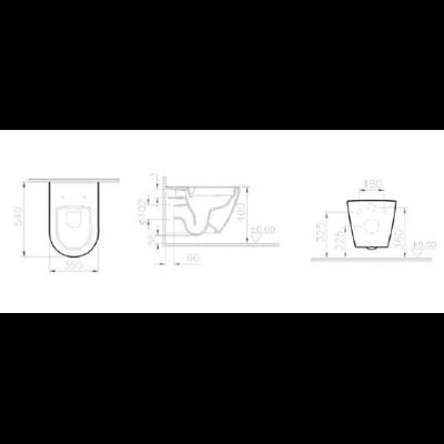 Комплект: подвесного безободкового унитаза SmoothFlush с сиденьем с микролифтом, инсталляцией и кнопкой Root Round глянцевый хром, VitrA Sanibelle, 9878B003-7200