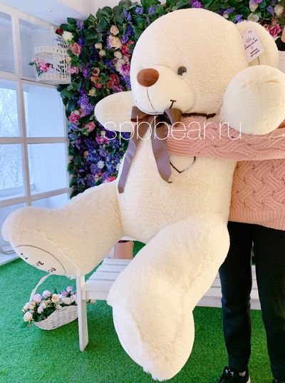 Большой плюшевый медведь 150 см бежевый Михель