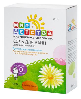 Мир детства соль для ванн детская с ромашкой 500 гр 40111
