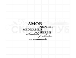 Штамп для скрапбукинга с надписью amor non est medicabilis herbis любовь травами не лечится