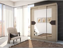 ЛДСП Шкаф-купе НИКОЛЬ 3 Ясень Шимо-Лиственница темная