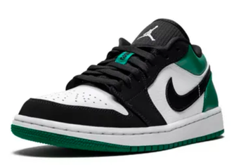 Nike Air Jordan Retro 1 Low Black White Og Черные, белые и зеленые