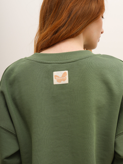 ЖЕНСКИЙ СВИТШОТ "НАСТРОЕНИЕ ОЛИВА"