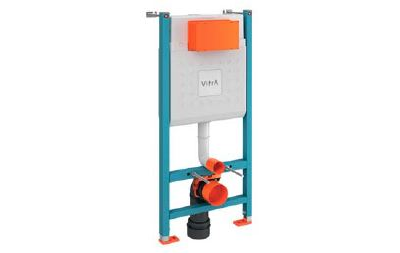 Комплект: подвесного безободкового унитаза VitrA Zentrum (с сиденьем микролифт, инсталляцией и кнопкой Root Square), хром глянцевый 9879B003-7200