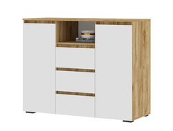 Спальня ХЕЛЕН - Комод КМ 01 Дуб Крафт золотой/Белый Шагрень